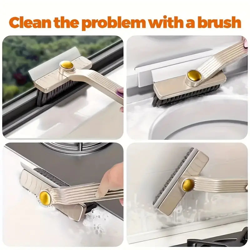 1pc multifunctional rotating brush 360 ceramic tile cleaning tool 4 in 1 bathroom floor scraper reusable plastic handle for living room bedroom bathroom kitchen no power required details 3