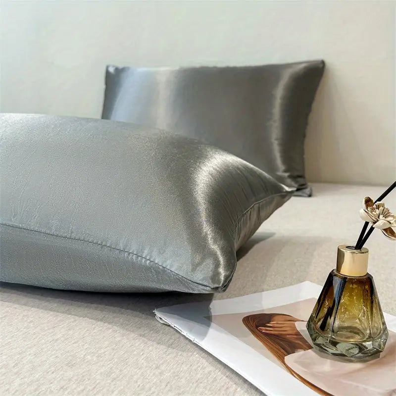 2 шт. дышащих сатиновых наволочек без наполнителя для волос и яркие сатиновые наволочки для украшения спальни детали 8