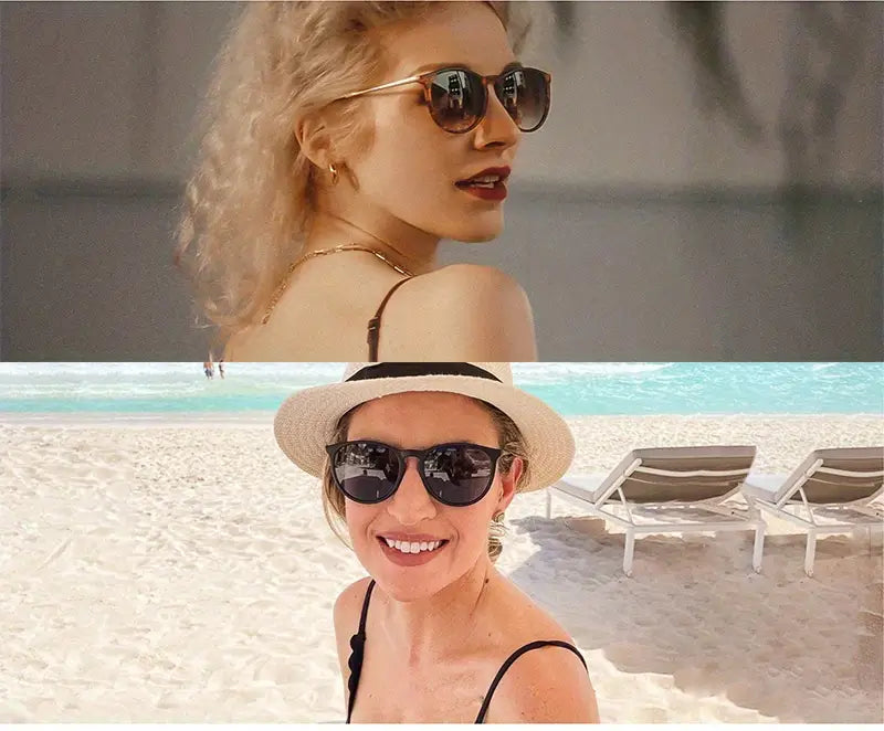 gafas de sol redondas polarizadas para mujer y hombre, estilo retro, para exteriores, conducción, verano, playa, viajes, día de la madre, detalles 8