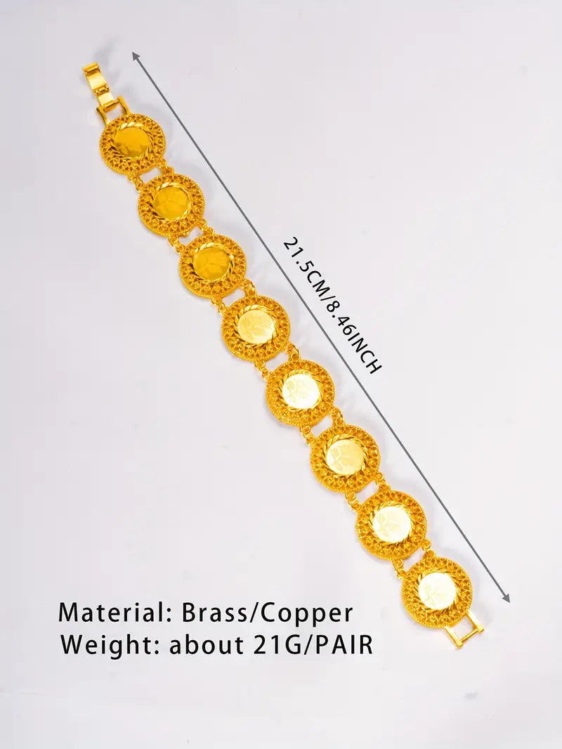 1pc arabian style 24k golden plated copper ladies fashion bracelet for gift ramadan special suitable details 0