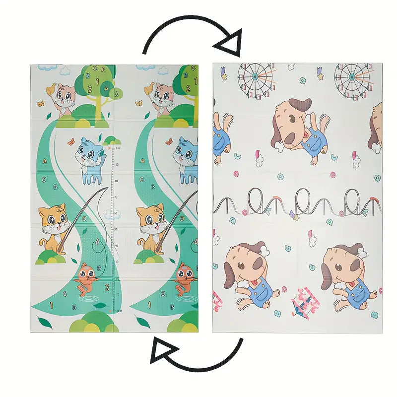 ultra soft thick   play mat double sided cartoon design foldable for safe comfortable crawling 69 68 x 46 details 9