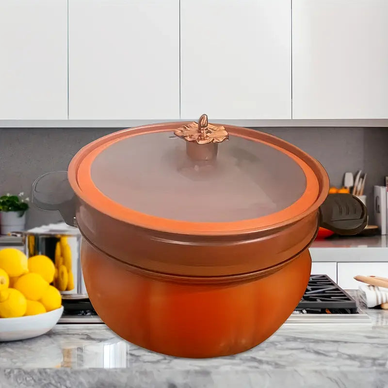 Olla a presión de gran capacidad de 8l con recubrimiento antiadherente y vaporera, versátil, compatible con inducción para detalles de comidas 4