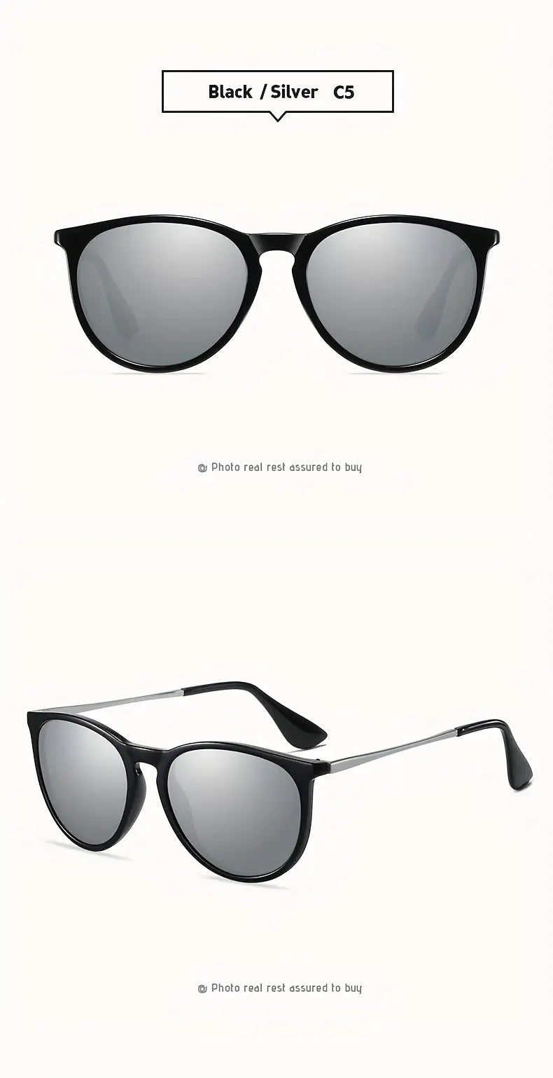 gafas de sol redondas polarizadas para mujer y hombre, estilo retro, para exteriores, conducción, verano, playa, viajes, día de la madre, detalles 22