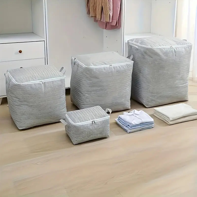 1 4pcs modern fabric storage bags large capacity multipurpose organizer for clothes and quilts non waterproof rectangular home bedroom storage boxes under bed storage details 1