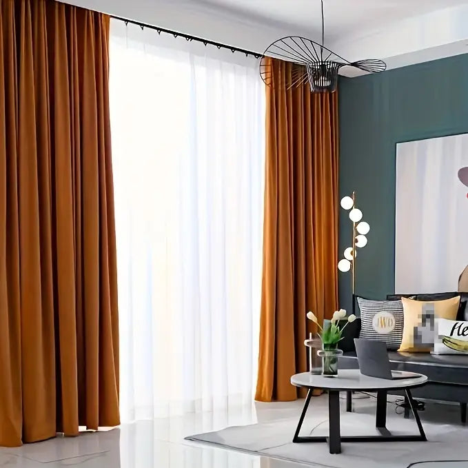 1pc dark green velvet curtains solid velvet curtains insulation room dark bedroom pole curtain velvet cloth curtains living room vacation home decoration party background   blue orange wine red modern curtains details 5
