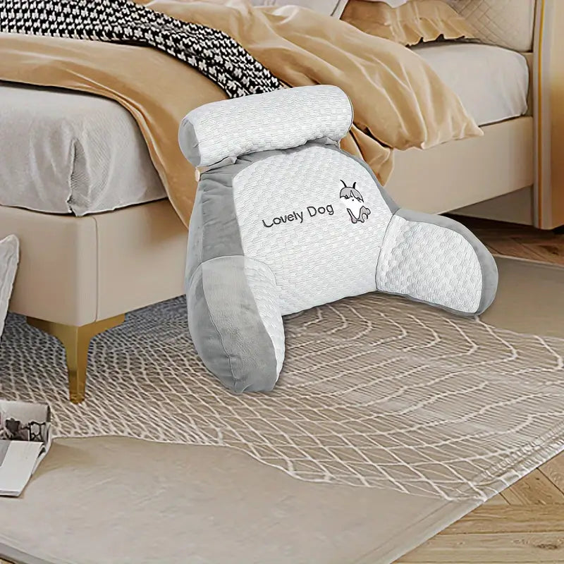 almohada de maternidad ajustable con soporte para la cintura, cojín grande para respaldo en sofá y cama, poliéster con perlas de hielo, almohada para lectura y relajación, detalles 6