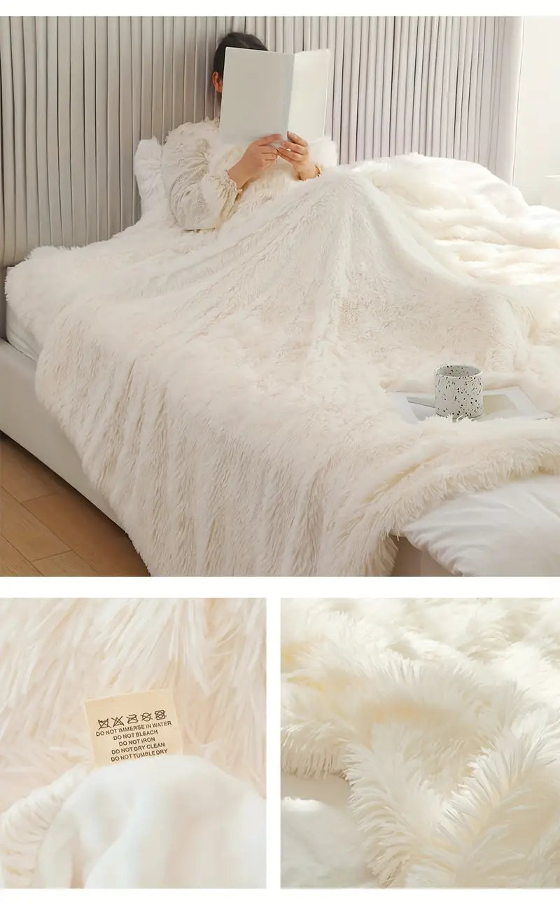 cozy boho chic plush throw blanket soft warm and reversible for couch bed office and outdoor use ideal gift decor air conditioning nap casual details 6