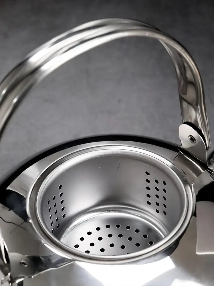 1 5l zanglamaydigan po'latdan yasalgan gaz pechida choy qazan, infuser bilan, katta sig'imli choynak, qahva pishirish uchun, yashil choy qazan, lager piknik choynak, uyda foydalanish uchun ideal, filtr bilan, elektr ta'minoti talab qilinmaydi, tafsilotlar 4