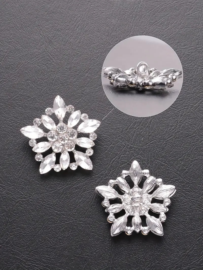 3pcs 5pcs luxurious crystal encrusted metal buttons dressing up shirts sweaters and coats suitable for diy projects and gift boxes details 3