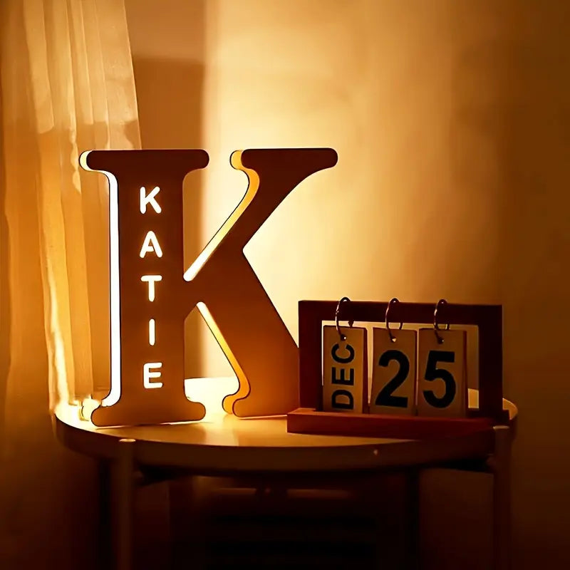 personalized initial letter wall sconce custom engraved name night light usb powered led high quality with no battery for bedroom decor ideal gift for holidays weddings birthdays details 0