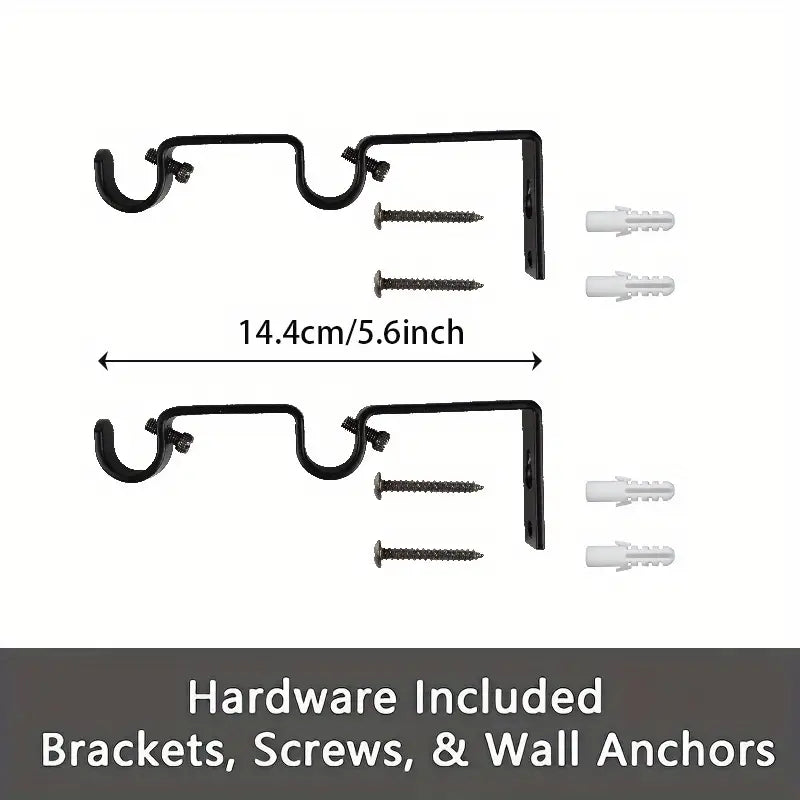 popular adjustable black dual curtain rod set with circular and cap tips 3 5 inch metal curtain rods for windows 16 to 94 hardware curtain rod hardware details 7