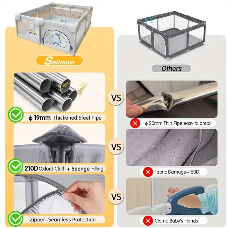 large game fence youngsterss game fence with pull rings youngsterss game fence with doors safety indoor and outdoor youngsterss activity center with anti slip bases details 3