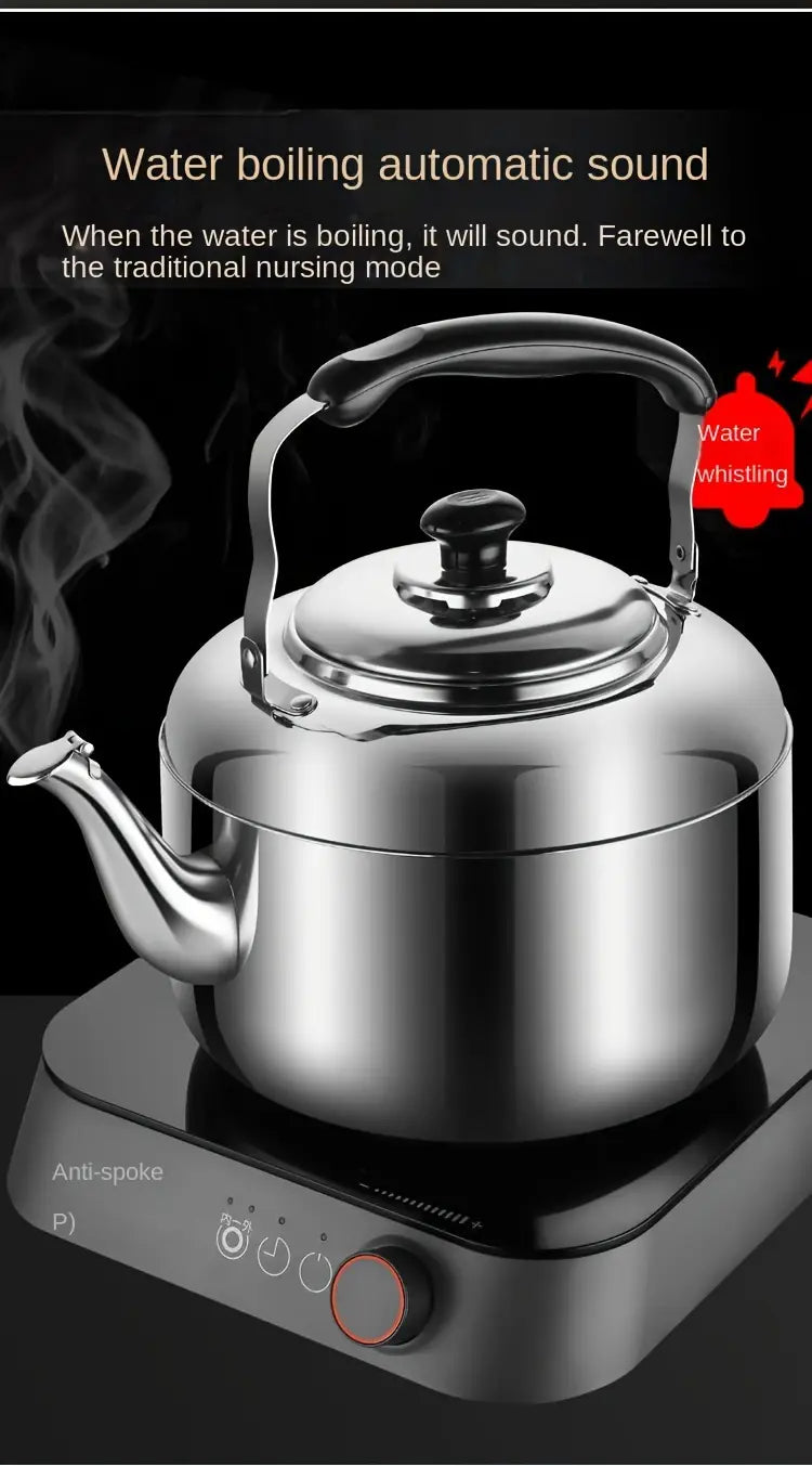 1pc stovetop tea kettles 4l stainless steel kettle electromagnetic stove gas stove universal kettle household tea pot commercial large capacity water kettle drinkware home kitchen items back to school supplies travel accessories details 2