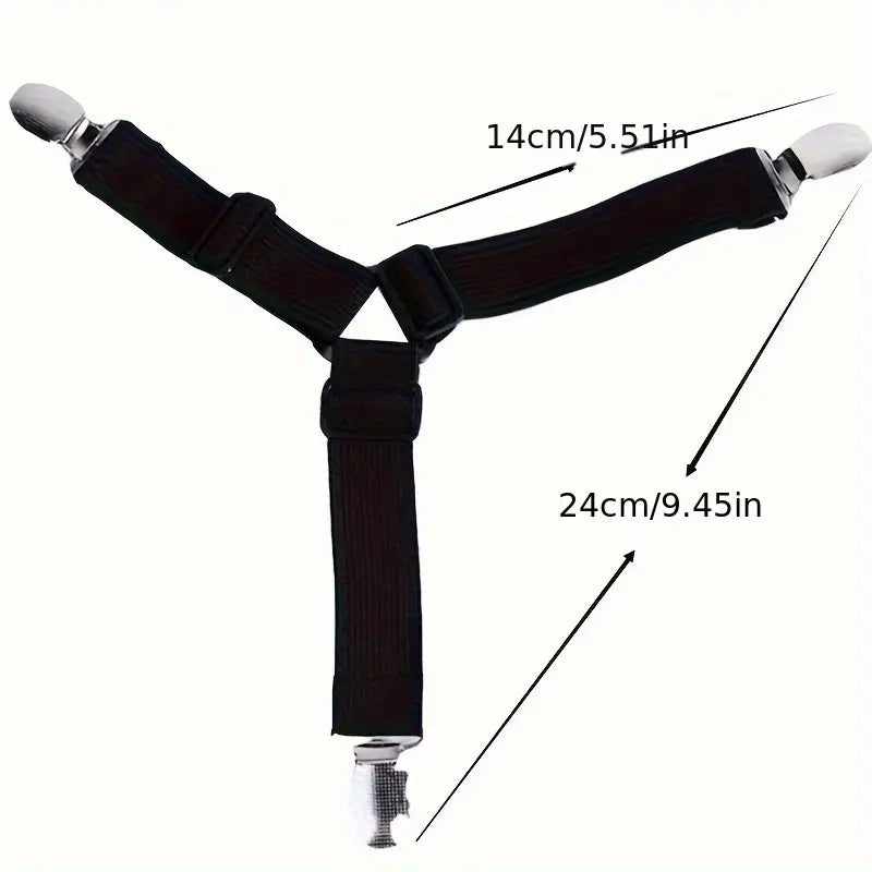 4 шт. регулируемых зажимов для простыней, нескользящие, для комфортного сна, скатерти, нейлон, моющиеся в машине, черные, детали 8