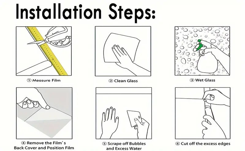 1pc window privacy film sun blocking removable window sticker decorative glass window film stained glass window decals static cling for bedroom living room office home decor details 7