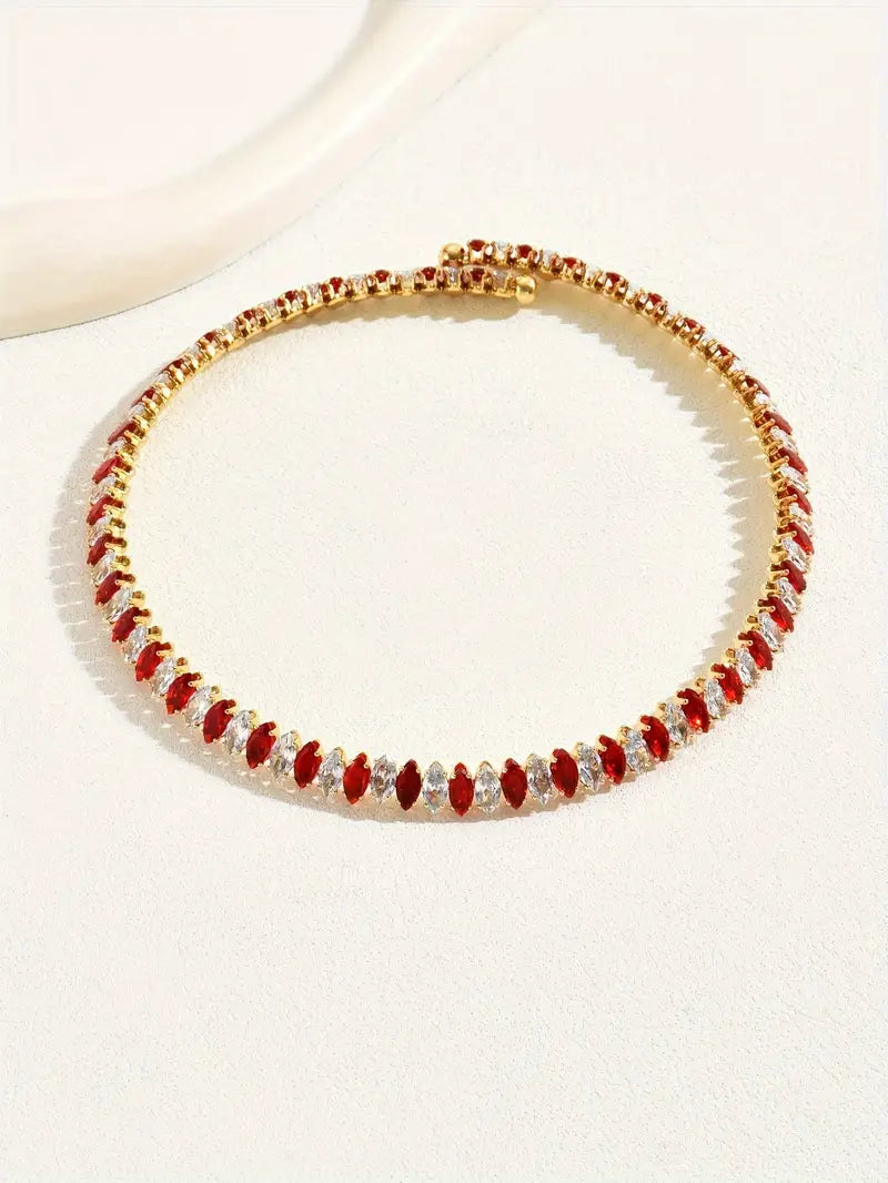 collar de cobre con zirconia de lujo, chapado en oro de 18k, decoración para banquetes, joyería fina para mujeres, detalles 10