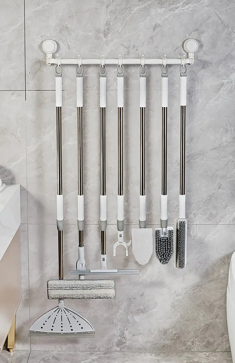 1 ta to‘plam ko‘p funksiyali teleskopik tozalash asbobi, 7 ta almashtiriladigan cho‘tkalar bilan, ikki tomonlama shisha qirqish, silikon yuvish lentasi va qulay tutqich bilan, deraza tozalash, supurish va suv bilan yuvish uchun, plastmassa material tafsilotlari 0