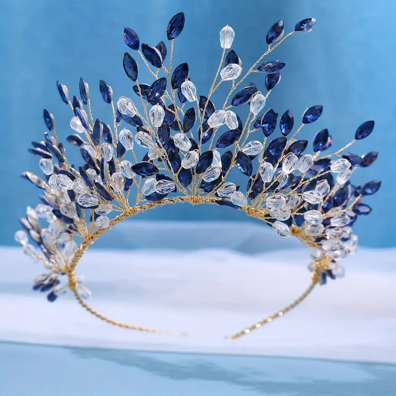 1pc handmade luxury shiny hair hoop   lead shaped crown bridal   hair accessories details 7