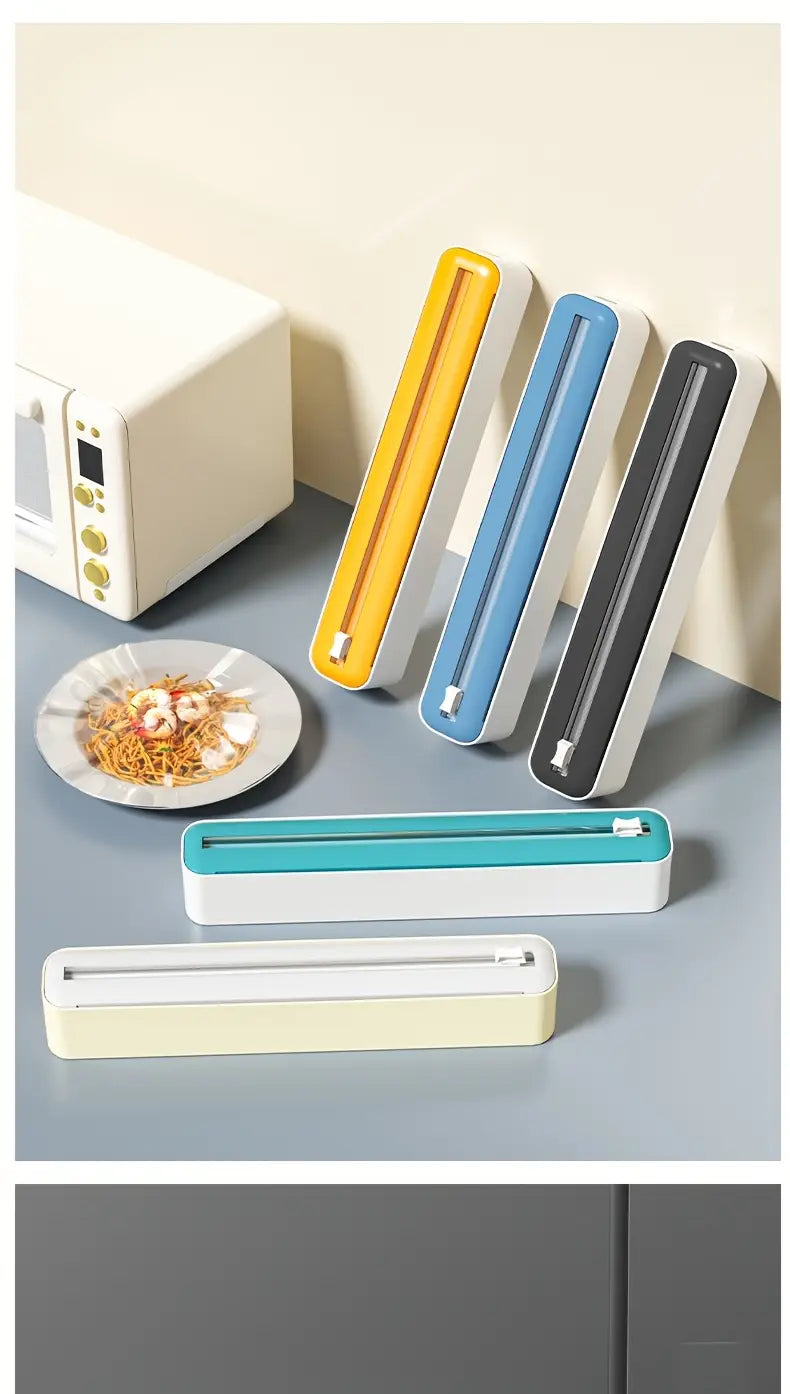 1pc sliding cling film cutter disposable plastic wrap slicer for kitchen and restaurant use details 13