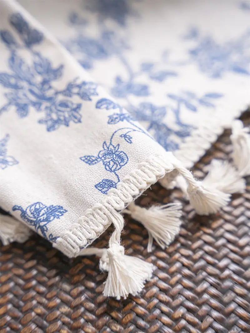 1pc elegant   flower cotton and linen curtain with beige fringed for living room bedroom bay window dining room or kitchen bar add a touch of style and   to   details 7