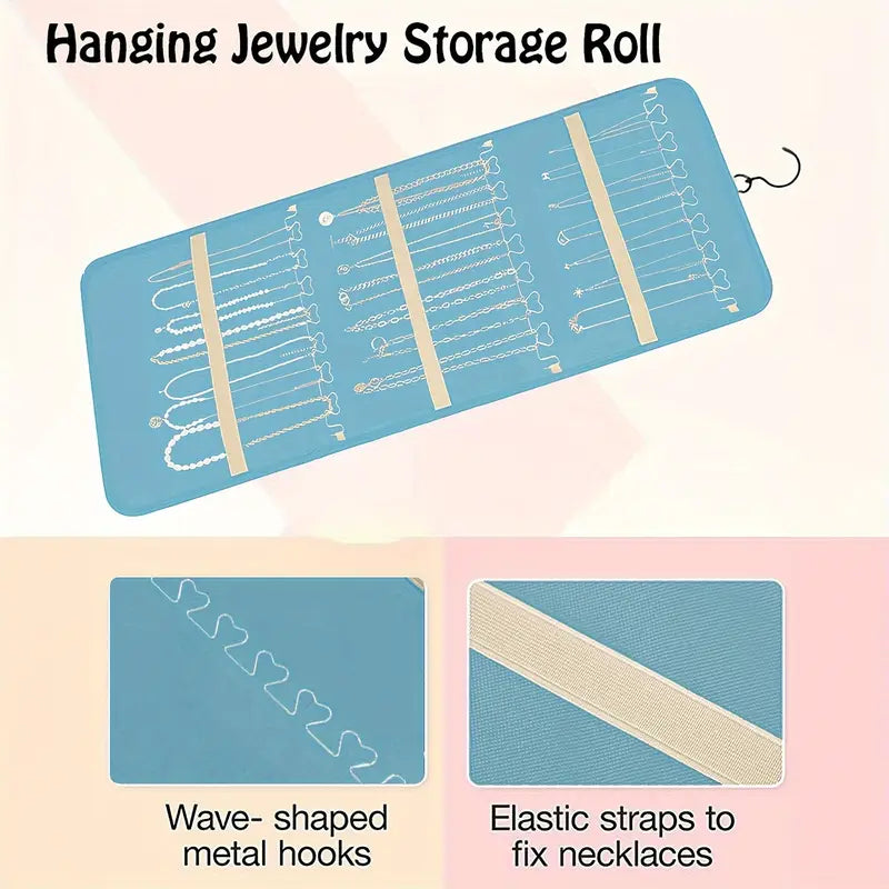 1ta taqinchoq ko'rsatish sumkasi, devorga o'rnatiladigan taqinchoq saqlash qutisi, zanjir tutqich, marjon, uzuk, osilgan rack, sayohat uchun saqlash ruloni, shkaf devorlari, eshiklar uchun mo'ljallangan, tafsilotlar 6