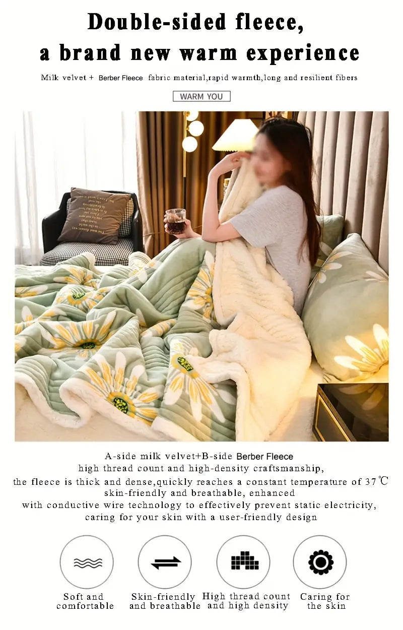 1 dona zamonaviy ikki tomonlama koral to'quv ko'rpa poliester tikilgan no'tkan 200 250gsm qalinlashtirilgan berber to'quv faqat ofis va uyda foydalanish uchun ma'lumotlar 3