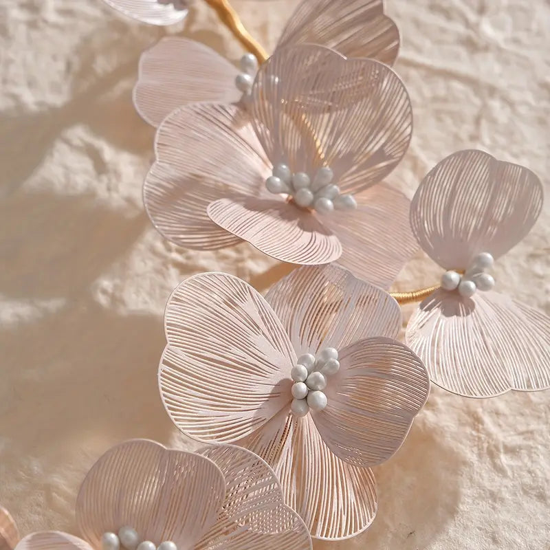 qoʻlda tayyorlangan barokko gul marjonlar toʻy bosh kiyimlari kelin toʻy bosh bandlari soch uzuklari ayollar uchun va tafsilotlar 9