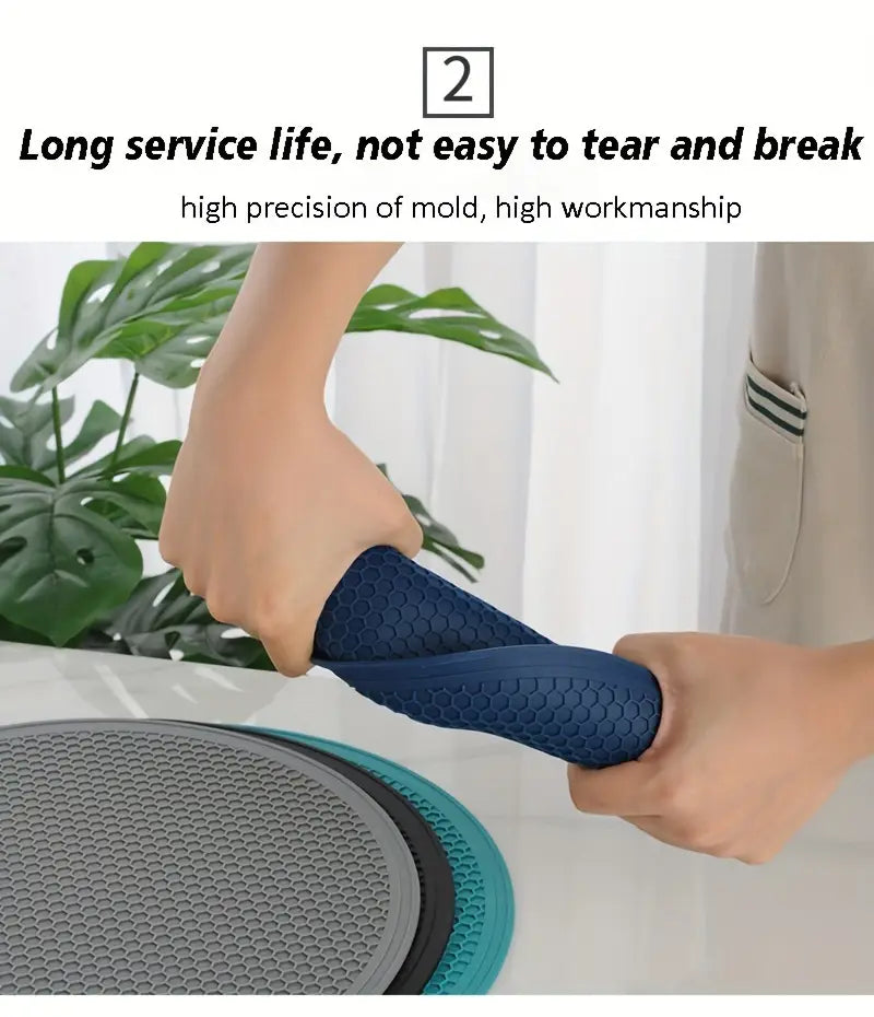 1 3pcs round honeycomb silicone placemat anti scalding non slip mat heat insulation pot mat silicone dining table mat kitchen stuff kitchen accessories home kitchen items details 2