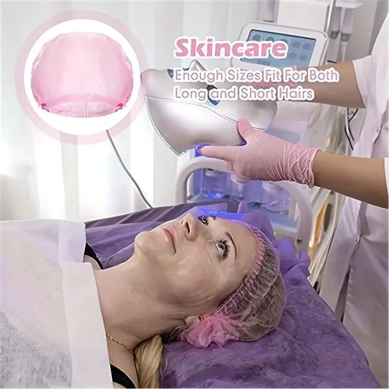 10 30 60 98pcs breathable disposable hair nets elastic non woven fabric caps for food service and kitchen use   fit with drawstring closure details 1