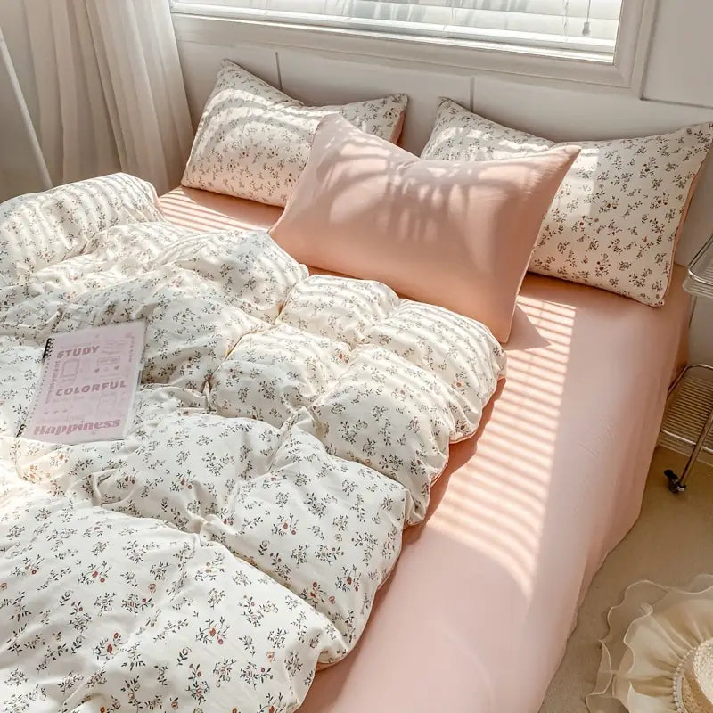 popular floral comforter set with 1 duvet cover and 2 pillowcases breathable polyester machine washable zip closure details 4