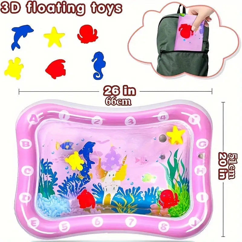 pink inflatable crawling mat with pe surface details 2