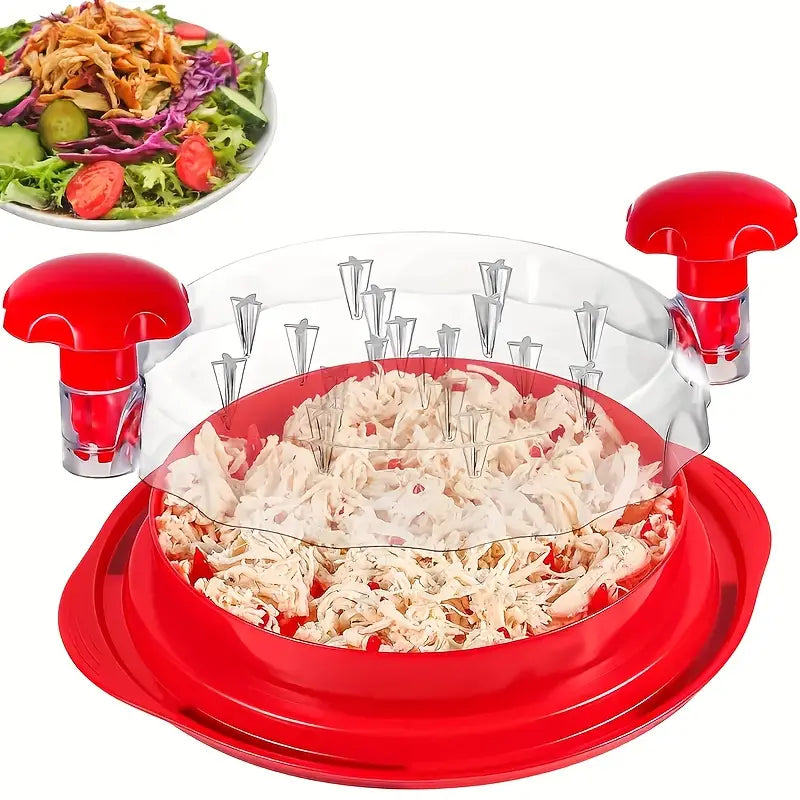 premium 2pcs chicken set ergonomically designed meat with transparent lid non slip base heat resistant and dishwasher safe with cleaning brush for chicken beef and more details 5