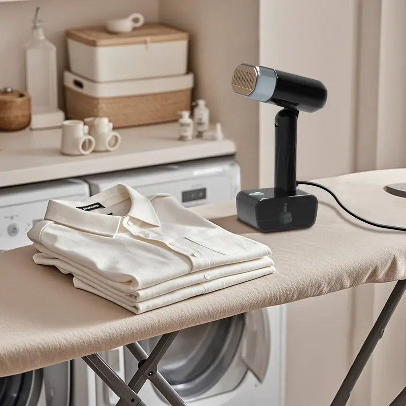 1pc portable garment steamer with temperature display 330ml water 1800w high power 230v european standard plug plastic material hanging design for clothes details 0