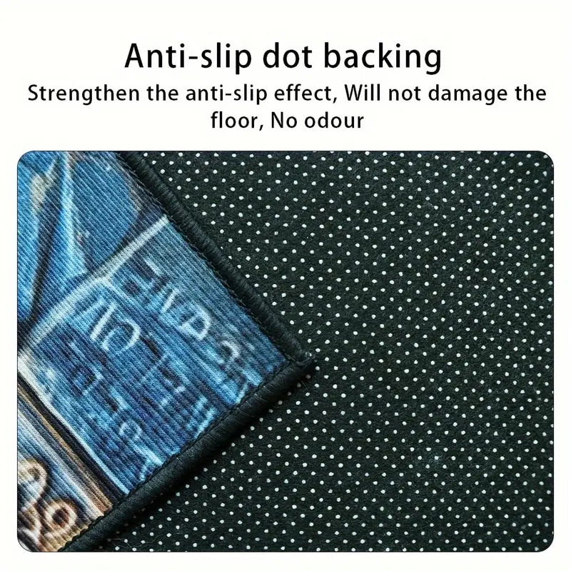 1pc evil eye welcome mat non slip polyester rug machine washable braided doormat with rubber backing lightweight rectangle floor mat for home outdoor entrance bedroom balcony christmas gift home accessory details 3