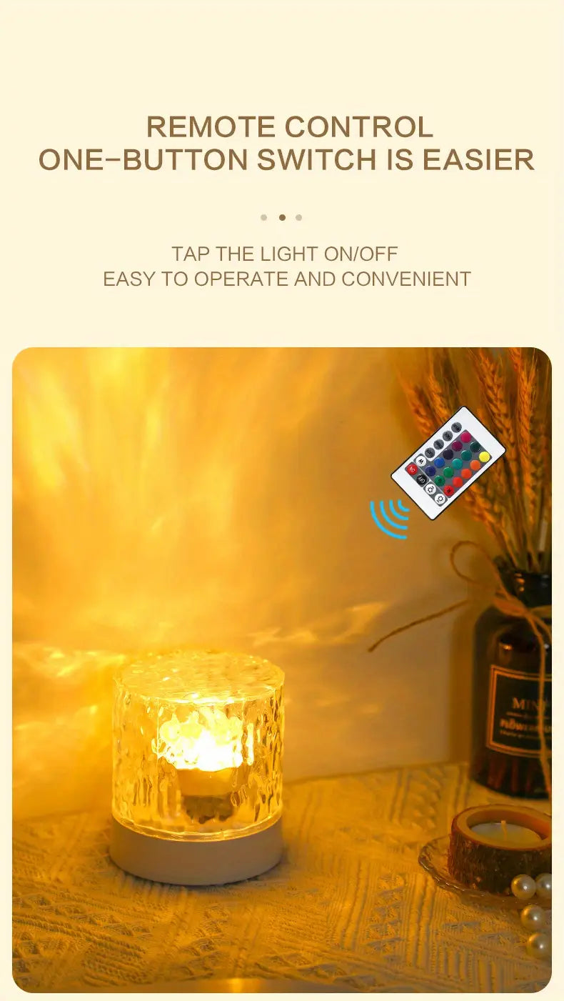 luz nocturna LED recargable por USB con agua, lámpara de ambiente ajustable de 7 colores para dormitorio y sala de juegos detalles 4