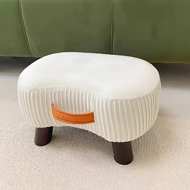 chic taburete de madera cubierto de poliéster, versátil para cambiar zapatos, ideal para sala de estar y dormitorio, detalles 8