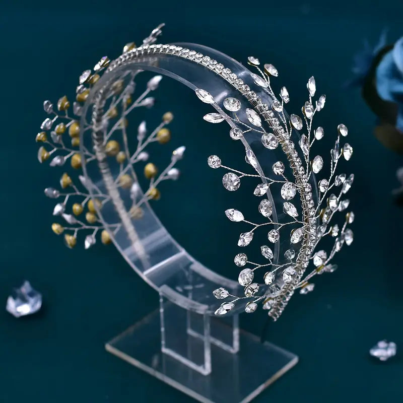     bridal headband elegant wedding hair accessory for evening gowns banquets hand wash only details 1