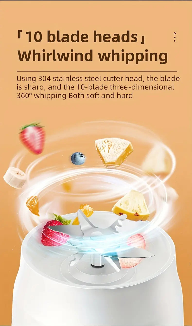 un conjunto de taza de exprimidor eléctrico doble portátil recargable pequeña para deportes, taza de exprimidor funcional, carga USB, batería de litio, uso en casa, viaje y exterior detalles 7