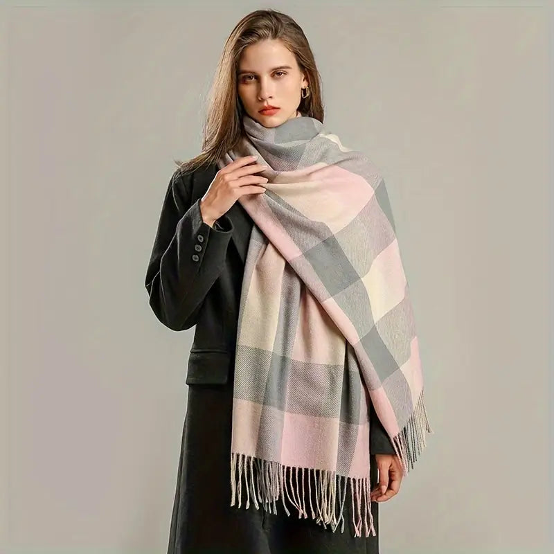 zamonaviy toʻqilgan uzun sharf, kašmir, qalin, yumshoq, issiq, shalvar, kuz, qish, sovuqqa chidamli, ko‘p maqsadli bo‘yniga sharf, tafsilotlar 1