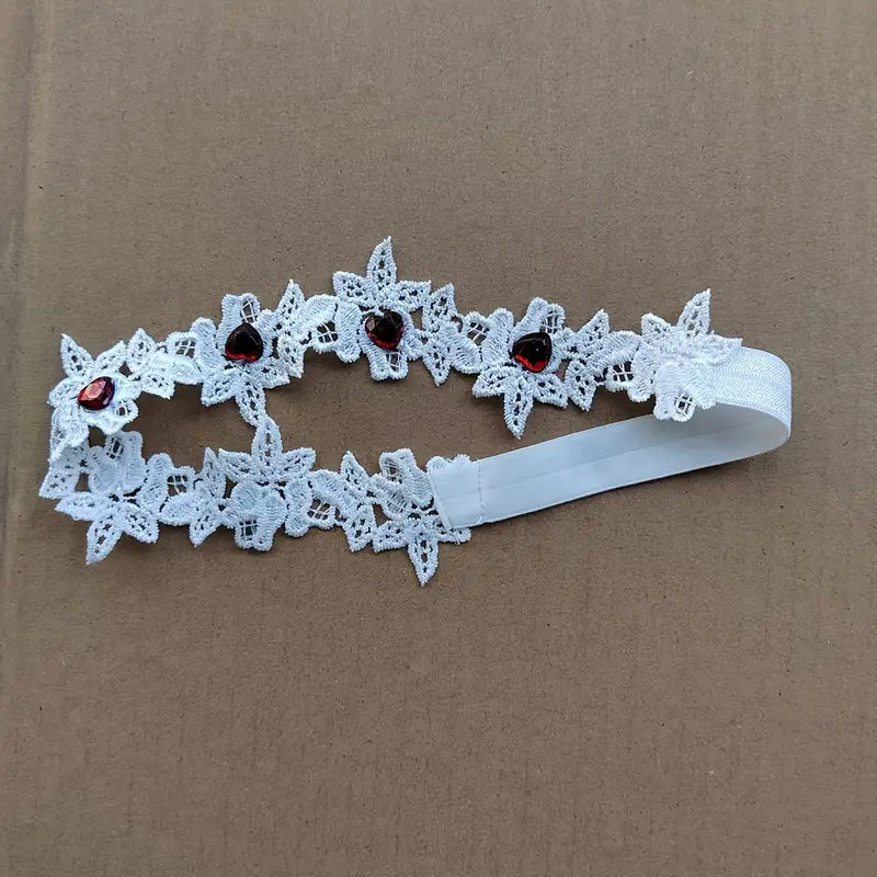 wedding garters set lace bridal garter stretchy floral garter for bride black white details 5