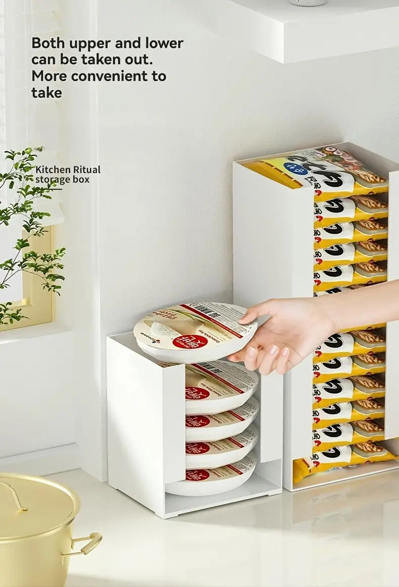 1 dona plastik saqlash tashkilotchisi qutisi turli maqsadlar uchun bir martalik stakanlar, salfetkalar, pampers, ichki kiyimlar va yuzni yuvish uchun ideal bo'lgan makaronlar uchun dispenser, oshxona foydalanishi uchun tafsilotlar 0