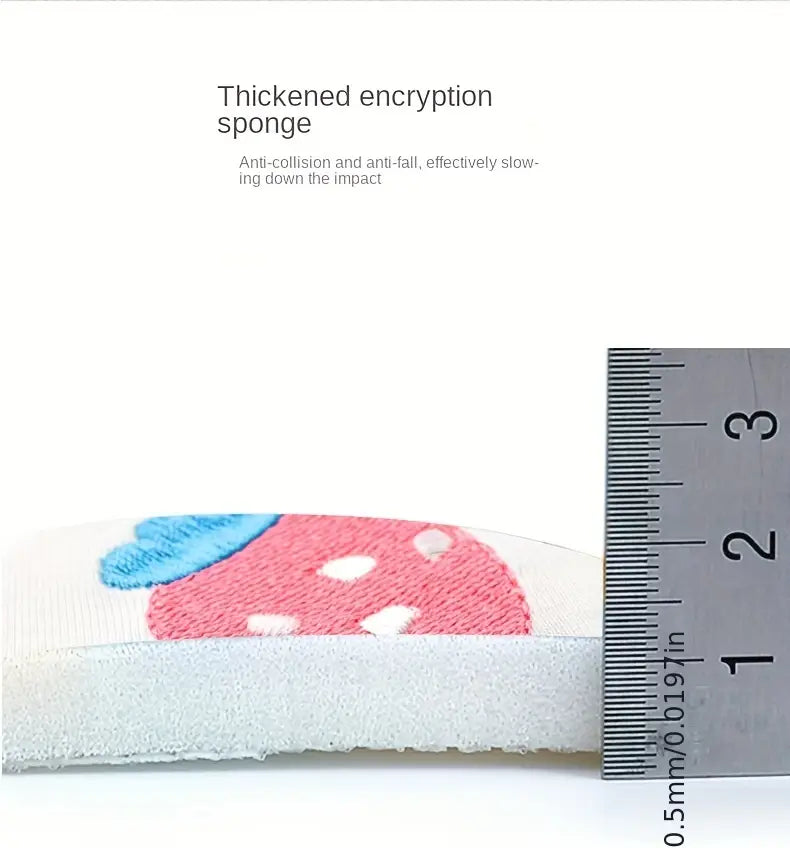 rodillera con patrón de dibujos animados, bordada, de malla, protectora, con esponja elástica, rodilleras, detalles 3