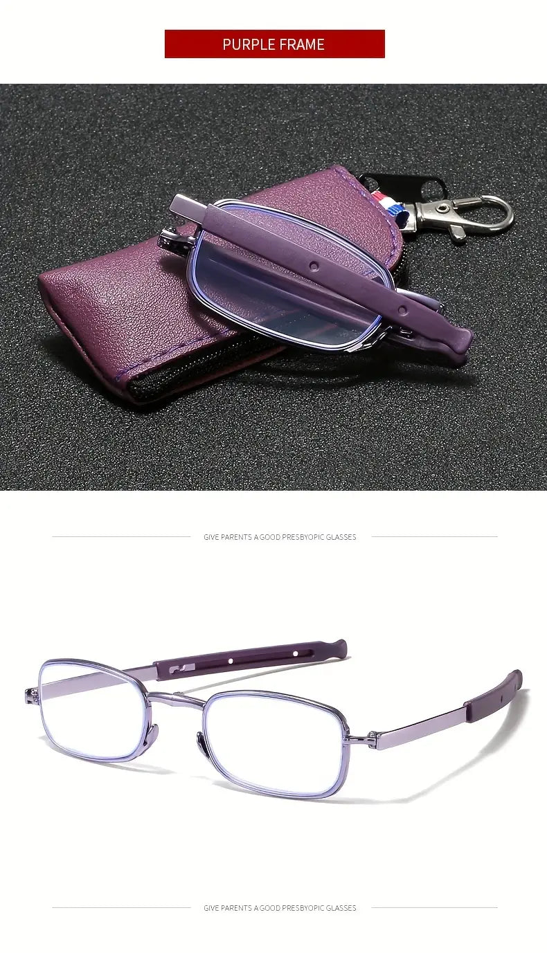 elegant purple folding   with blue light blocking portable magnifying eyewear details 12