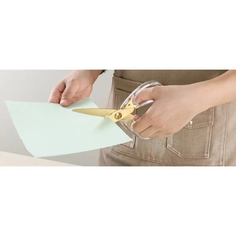 elegant zanglamas po'lat qizg'ichlar shaffof akril tutqich bilan ko'p maqsadli oshxona ofis qizg'ichlari o'tkir parranda kesgichlari tikuvchilar qizg'ichlari kundalik foydalanish uchun qulay tafsilotlar 3