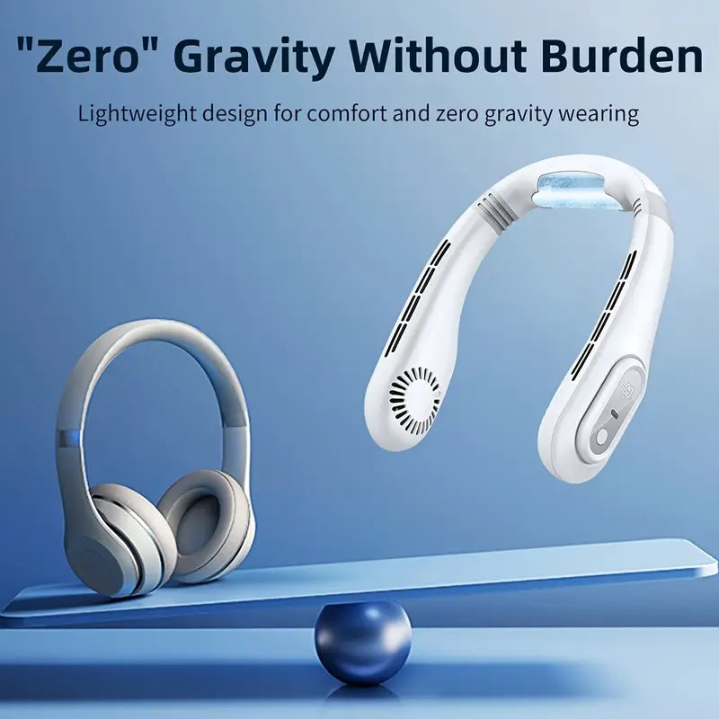 1 dona bladeless portativ bo'yin ventilyatori, yuqori tezlik xususiyatiga ega, USB bilan quvvatlanadigan, tugma bilan boshqariladigan kiyiladigan ventilyator, 2.5W shaxsiy sovutish qurilmasi, ichki va tashqi foydalanish uchun, 3000mAh litiy batareyasi bilan, tafsilotlar 6