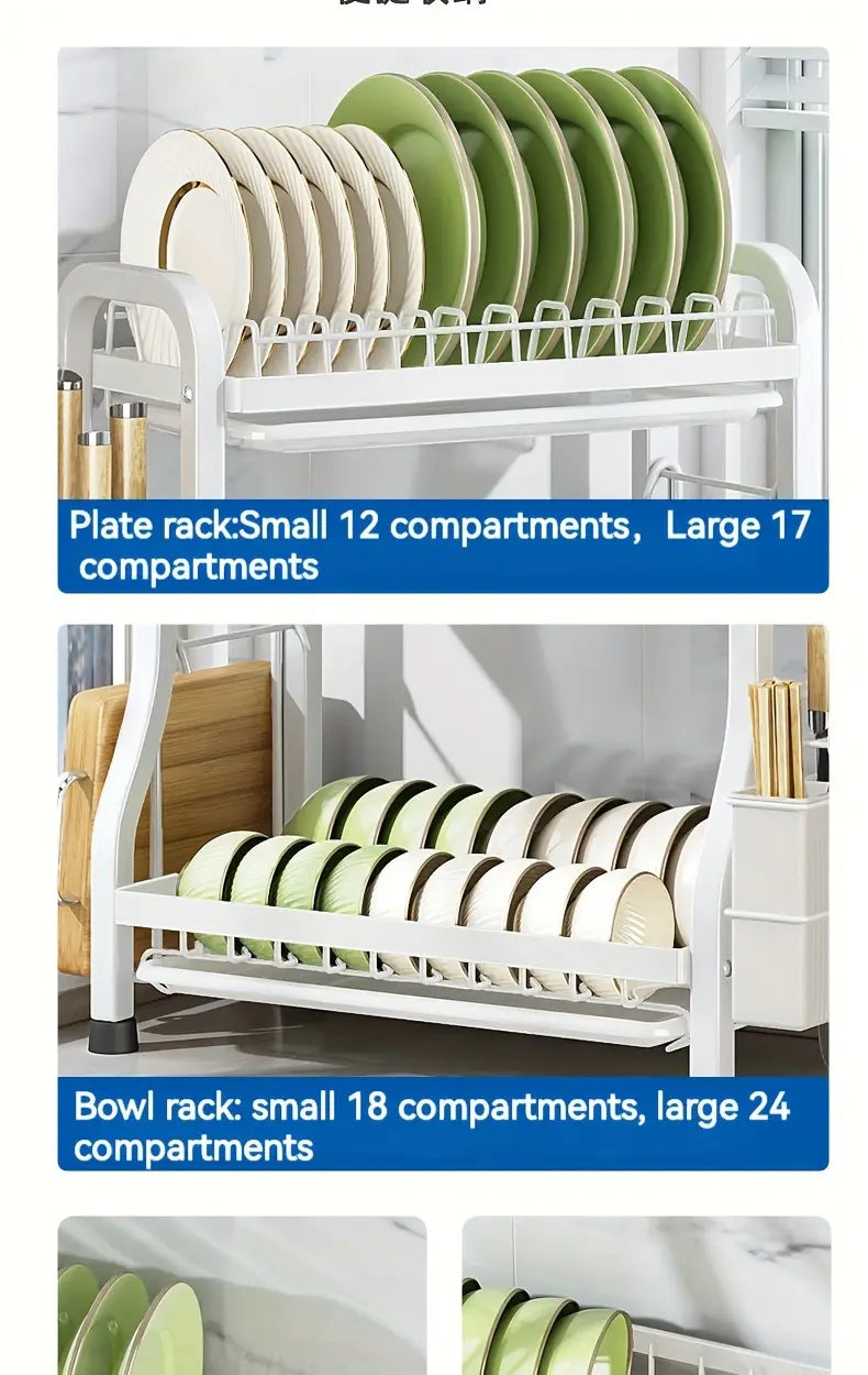 1 dona idish quritish tokchasi, 2-3 qatlamli saqlash tokchasi, katta sig‘imli idish qurituvchi, ko‘p funksiyali idish quritish uskunasi oshxona tokchasi va shkafi uchun, oshxona tashkilotchilari va saqlash, oshxona aksessuarlarining tafsilotlari 10