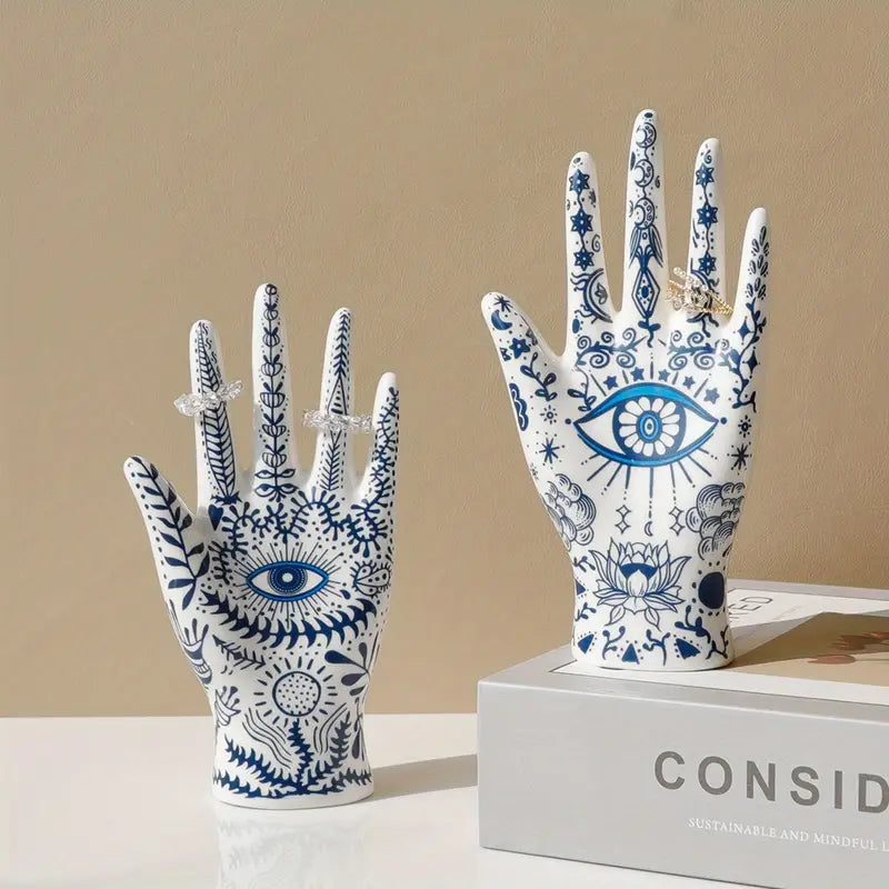   ceramic ring holder hand jewelry display holder engagement wedding ring holder evil eye display holder jewelry organizer   for gifts details 3