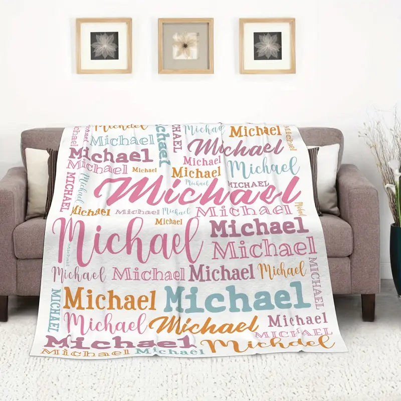 customizable soft flannel throw blanket with cute patterns     ideal for office chairs cozy   by   nap name details 8