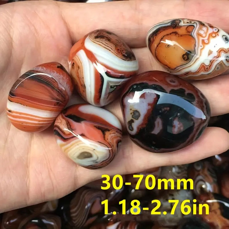4 ta sovg‘a uchun 1 dona tabiiy silliqlangan agate toshidan tayyorlangan bezak
