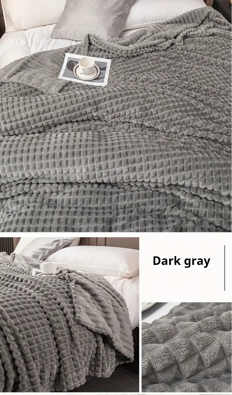 1шт клетчатое одеяло из кроличьего меха теплое и уютное плед для дивана, кровати и дивана мягкий и успокаивающий плед, детали 11